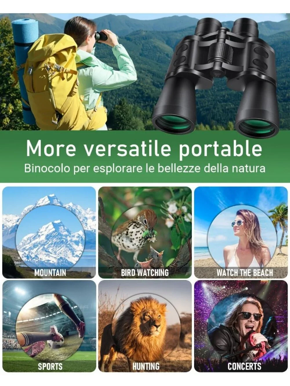 High-Powered 20x50 Binoculars for Bird Watching, Travel, Stargazing & Hunting